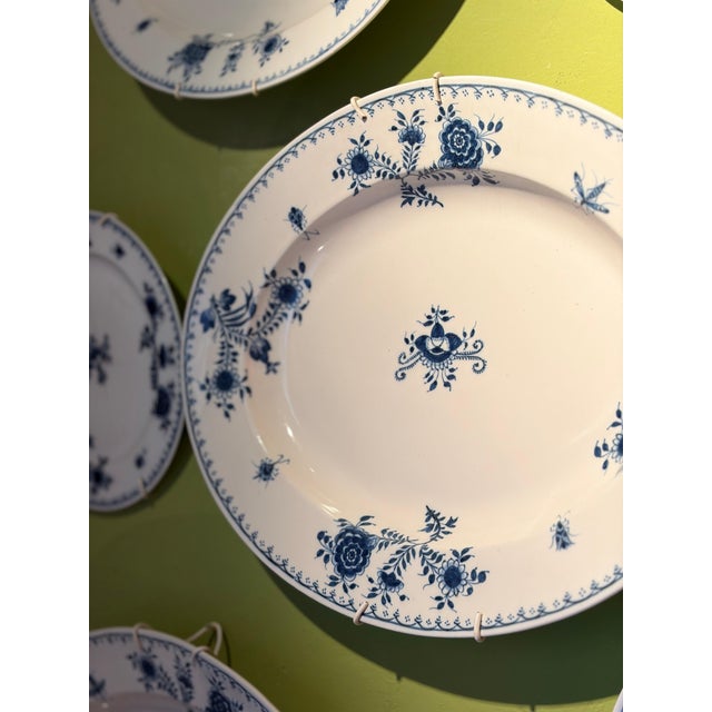 18th Century Viennese Blue and White Porcelain Dinner Plates, Set of 44 For Sale - Image 9 of 18
