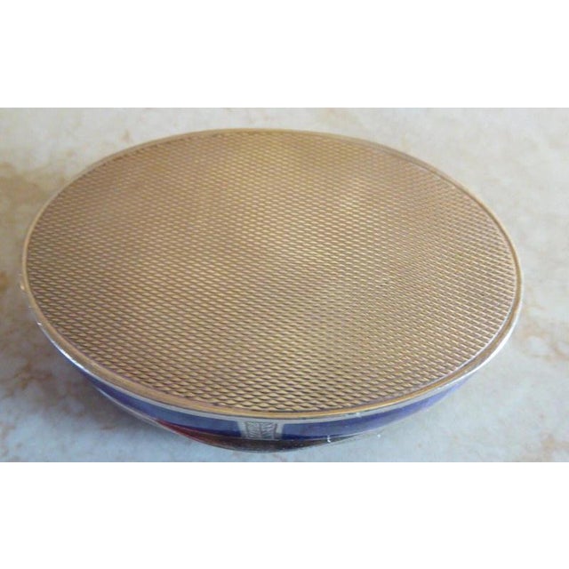Antique Art Deco 935 Silver and Guilloche Enamel Marcasite Box, 1920s For Sale - Image 4 of 14