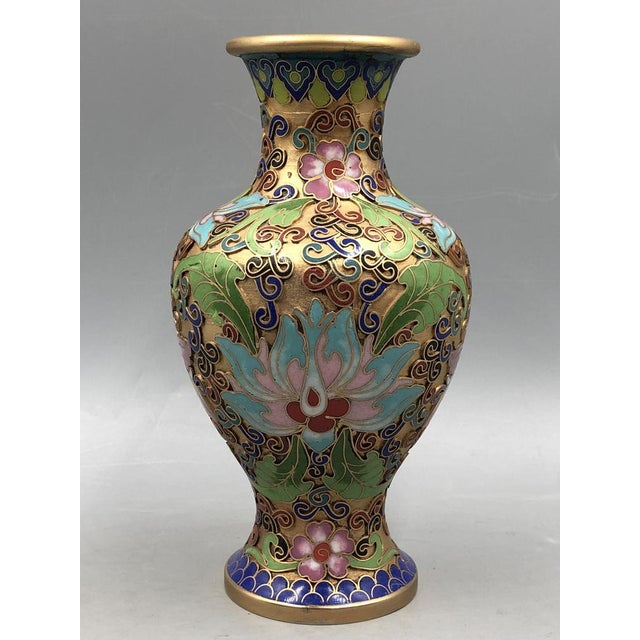 Champlevé Cloisonné Vase, China, 1900s, Set of 2 For Sale - Image 13 of 17