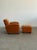 W36 D37 H33.5 SW21 SD22 SH19 AH24 Art deco lounge chair and ottoman set in its original vintage condition. The chairs...