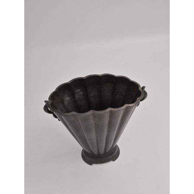 Danish Grace Art Deco Sculptural Vase in Diskometal by Just Andersen, 1930s For Sale - Image 4 of 13