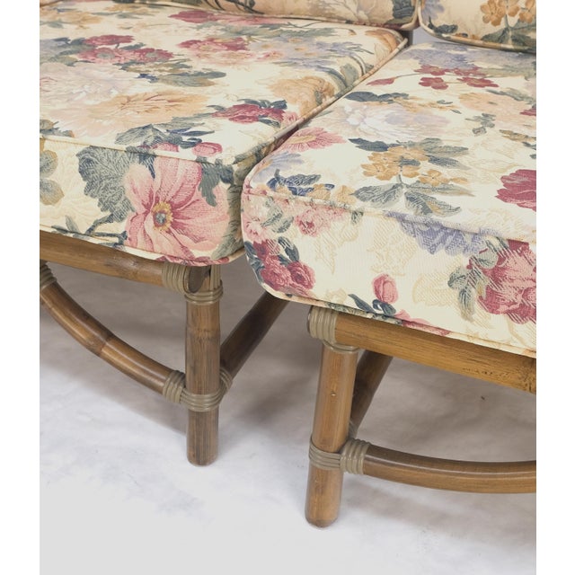 Mid 20th Century Vogue Rattan Bamboo c1970s Sofa Matching Chair Pair of End Tables 5 Pcs Set Mint For Sale - Image 5 of 18