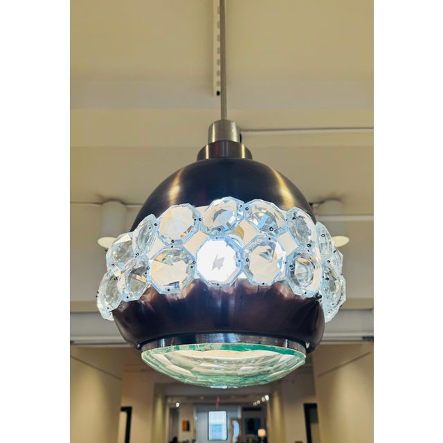 Pia Crippa Lumi 1960 Italian Mid Century Crystal Pendant For Sale - Image 9 of 12
