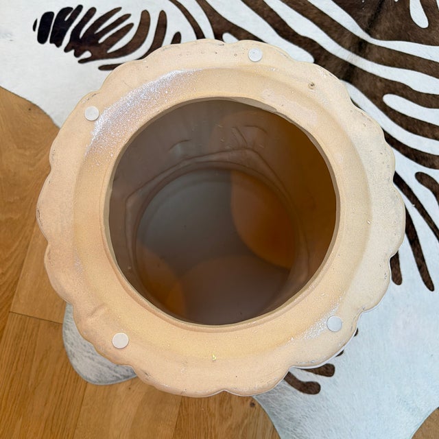 Vintage White Glazed Ceramic Garden Stool With Draped Rope and Tassel Design For Sale - Image 9 of 9