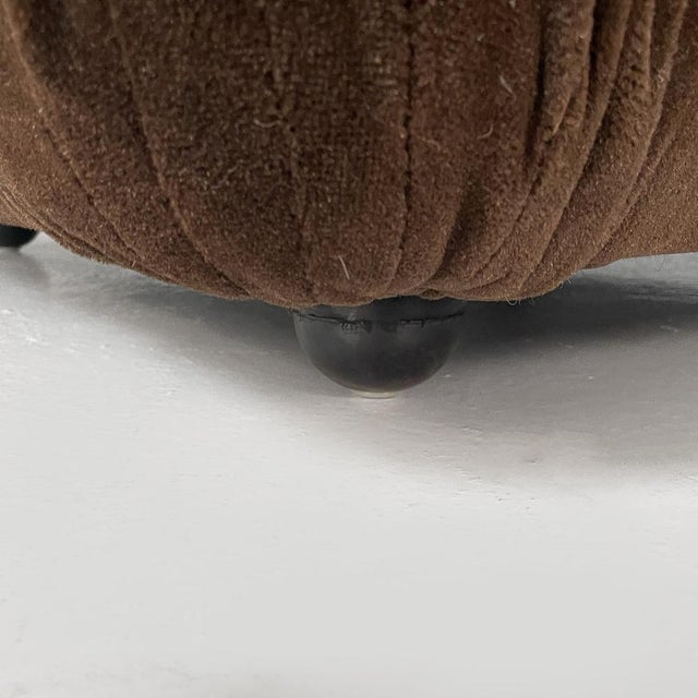 Italian Modern Brown Velvet Pouf Camaleonda by Mario Bellini for C&B, 1960s For Sale - Image 9 of 11