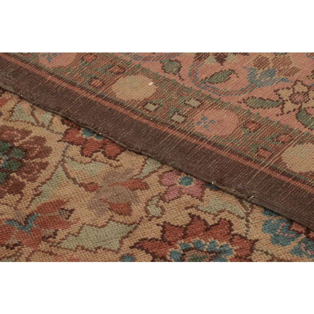 Oversized Antique 20th Century English Needlepoint Rug in Brown - Rug & Kilim For Sale - Image 9 of 9
