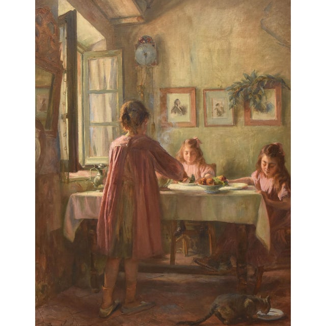 Marius Théodore Barthalot, Interior Scene Domestic Interior, 1890s, Oil on Canvas For Sale - Image 3 of 11
