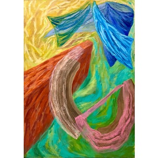 Joan Thorne, Large Colorful 1980s New York Abstract Expressionist Oil Painting Joan Thorne, 1989 For Sale