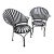 Vintage Francois Carre Fan Back Garden Chairs - A Pair For Sale