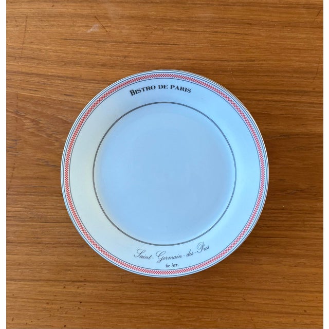 Set of 4 "Bistro De Paris" Small Plates by Kiss That Frog For Sale - Image 4 of 8