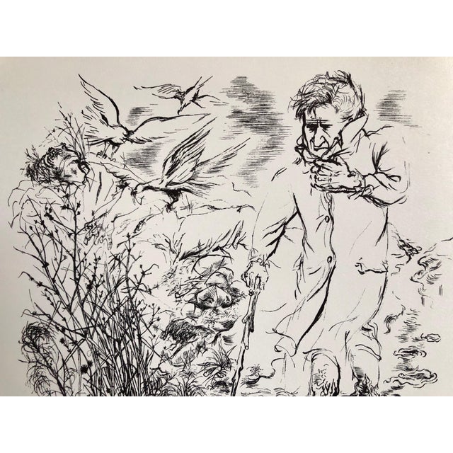 Modern George Grosz, 1936 Lithograph Interregnum Portfolio Windblown Man Small Edition Weimar Germany, 1936 For Sale - Image 3 of 6