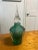 Antique Green art glass hand blown perfume bottle Elegant clear tear shaped top, base has watery greens and inner diamond...