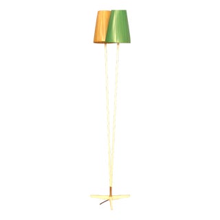 Mid-Century Modern German Floor Lamp with Two Shades, 1950s For Sale