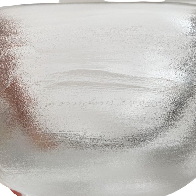Glass Vicke Lindstrom Hand-Chiseled Art Glass Bowl For Sale - Image 7 of 7