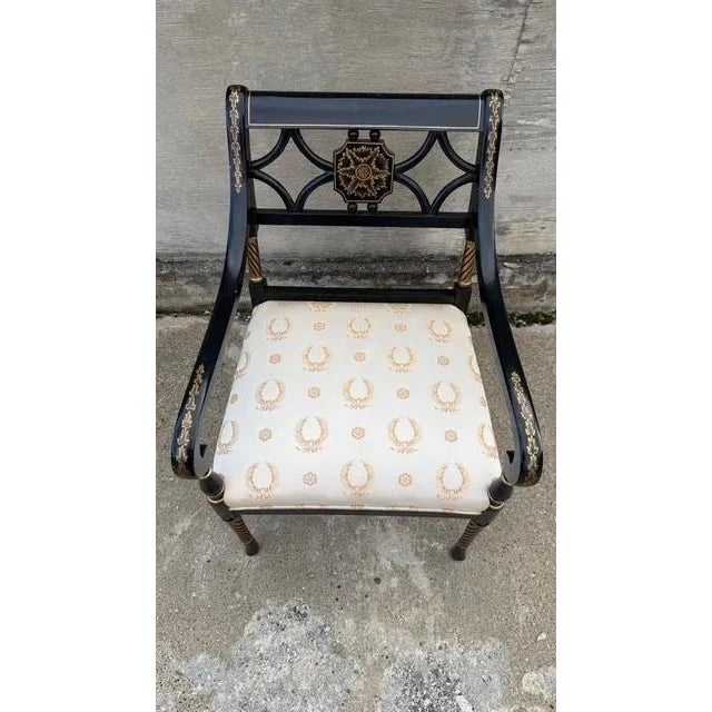 Late 20th Century Century Furniture Late 20th Century Regency-Style Armchairs, Set of Four For Sale - Image 5 of 15