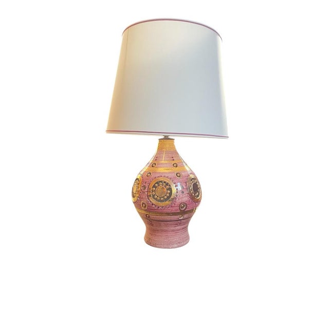 Studio Pottery Ceramic Lamp by Georges Pelletier, 1970s, in Very Good conditions. Designed 1970 to 1979 This piece has an...