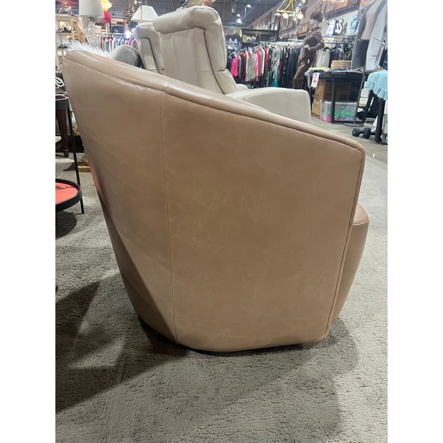 Pottery Barn Pottery Barn "Preston" Swivel Club Chair For Sale - Image 4 of 5