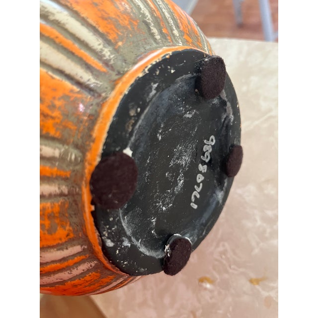Retro Style Ceramic Orange Vase For Sale - Image 4 of 4