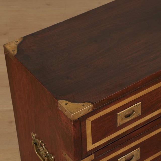1960s Vintage Anglo Indian Campaign Chest or Stand For Sale - Image 5 of 14