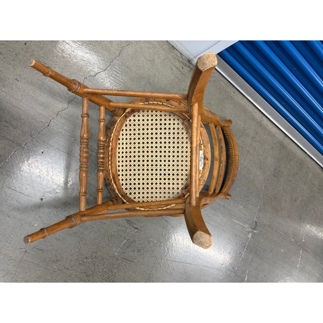 Antique Victorian Eastlake Style Ladderback Cane Occasional Chairs - Pair For Sale In San Francisco - Image 6 of 12