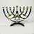 1980s Vintage Contemporary Postmodern Hollywood Regency Enamel and Chrome Menorah For Sale - Image 4 of 13