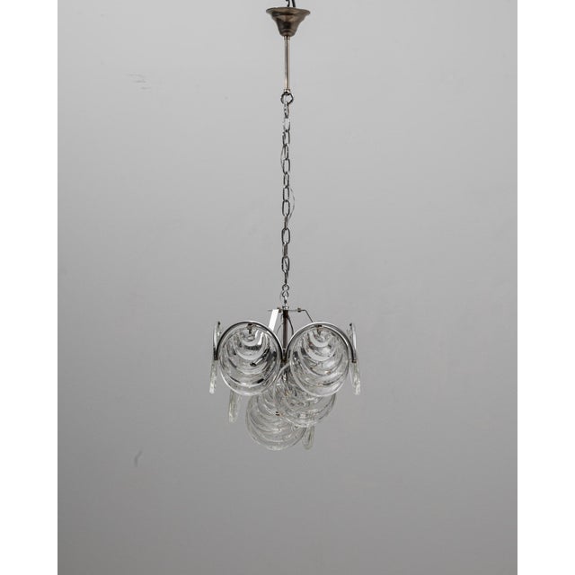 20th Century Italian Mid-Century Murano Style Glass Disc Chandelier For Sale - Image 10 of 18