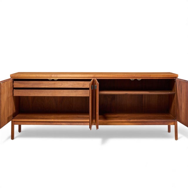 Jack Cartwright for Founders Mid Century Walnut Credenza For Sale In Chicago - Image 6 of 11