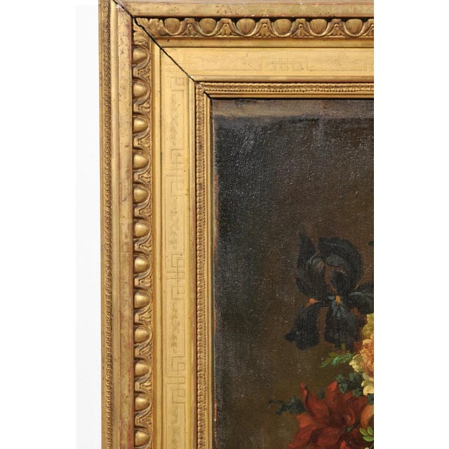 18th Century French Floral Still Life Oil Painting, Framed For Sale - Image 9 of 12