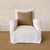 Regent Chair Slip Covered in Belgian Linen- Greige For Sale - Image 10 of 11