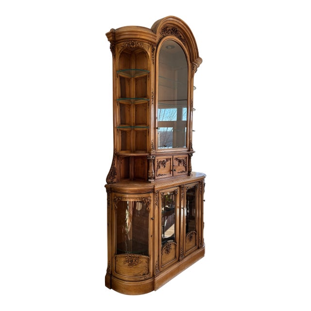 Late 19th Century Massive Rococo Louis Vx Style Display Hutch Cabinet For Sale