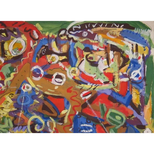 #Very Large Framed 1980s Street Art Inspired Abstract Acrylic Painting by Sto For Sale - Image 6 of 12