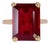 Estate 13.9Ct Madagascar Ruby Ring: Solid 10k Gold – Emerald Cut, Size 6.75 For Sale