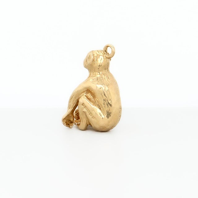 Vintage English 9ct. Gold Figural Monkey or Chimpanzee Charm for a Bracelet For Sale - Image 4 of 14
