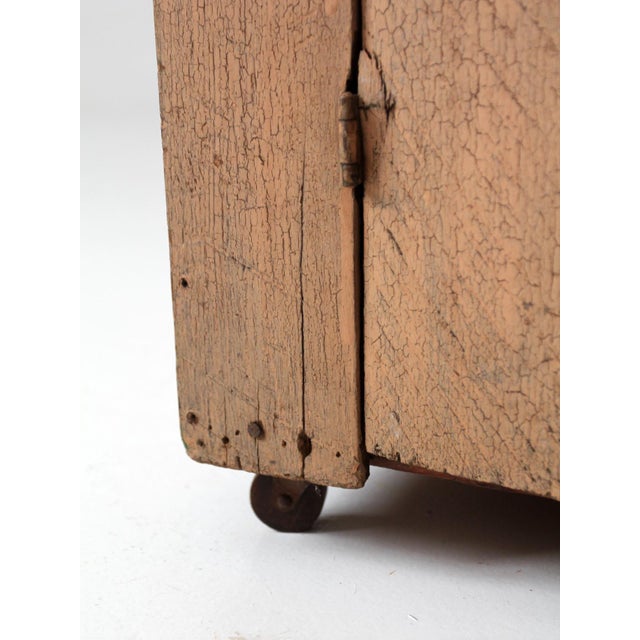 Antique Painted Farmhouse Cupboard With Drawer and Double Doors For Sale - Image 12 of 18