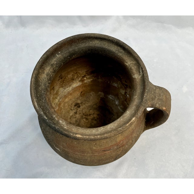 Antique Turkish Handcrafted Pottery Pitcher For Sale - Image 9 of 11