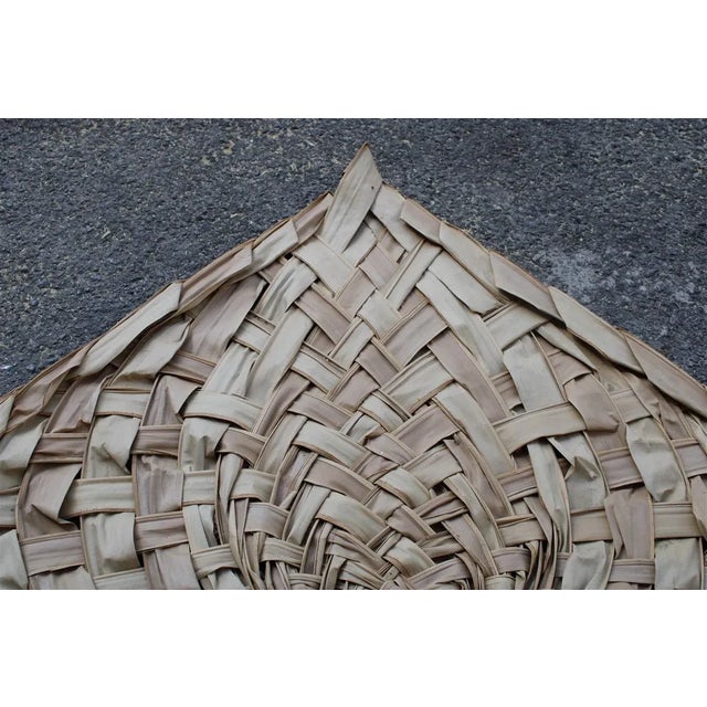 Mid-Century Modern Large Decorative Fan in Straw, Italy, 1950s For Sale - Image 3 of 6