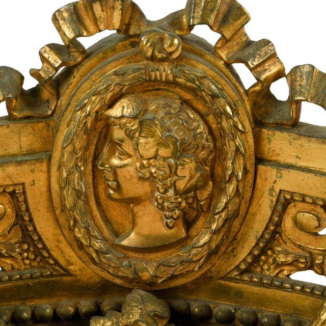 Late 19th Century Antique French Louis XVI Gilt Bronze Bar De Cheminée Fireplace Fender, Circa 1880 For Sale - Image 5 of 12