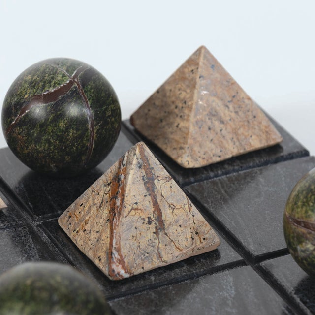 Contemporary Tic Tac Toe Marble Board, Black For Sale - Image 3 of 5
