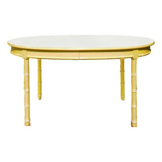 Thomasville Faux Bamboo Dining Table W/ Leaf For Sale