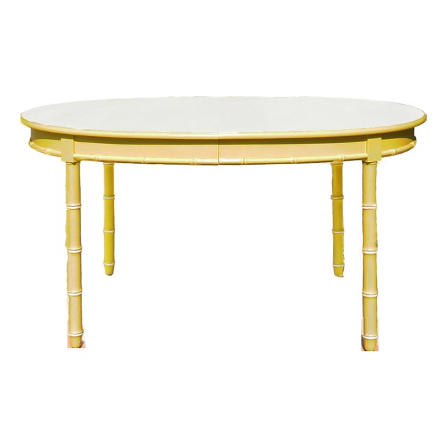 Thomasville Faux Bamboo Dining Table W/ Leaf For Sale