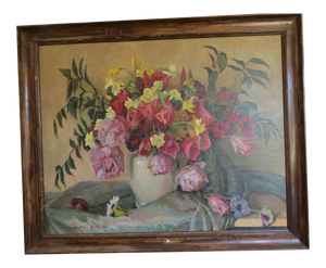 Late 20th Century Still Life With Flowers