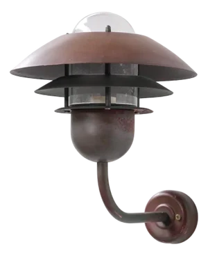 Danish Copper and Glass Wall Light