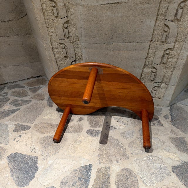 Solid Teak Wood Coffee or Side Table in a Kidney Shape Mid Century Modern For Sale - Image 12 of 16