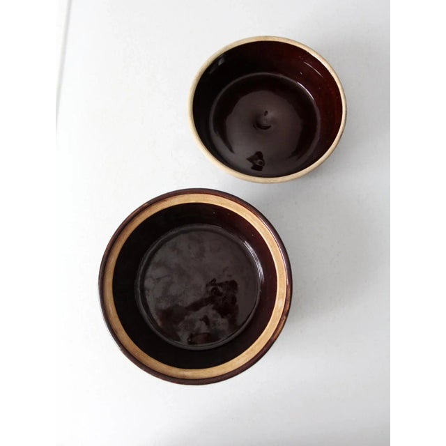 Vintage Brown Stoneware Covered Dish For Sale - Image 11 of 13