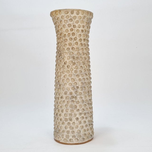 Vintage Ceramic Beige Vase, 1970s For Sale - Image 12 of 13
