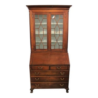 Ca 1820 Chippendale Tall Secretary Desk Bookcase For Sale