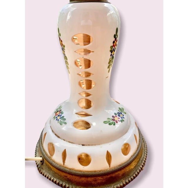 1920s 1920s Czechoslovakian Cut to Clear Cased Glass Table Lamp For Sale - Image 5 of 13