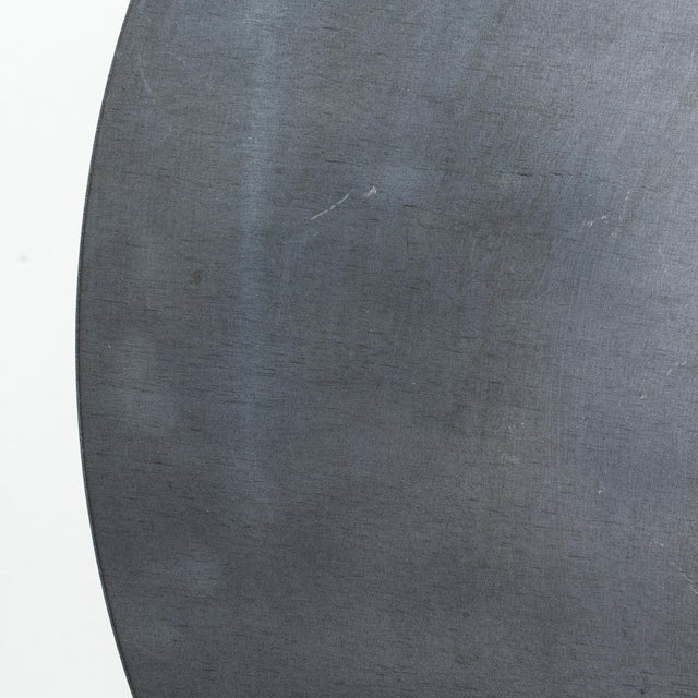 21st Century Poland Deep Charcoal Grey Round Stone-Base Side Table For Sale - Image 4 of 10
