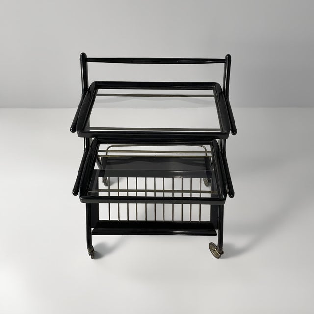1950s Mid-Century Modern Italian Serving Bar Cart by Cesare Lacca, 1950s For Sale - Image 5 of 18