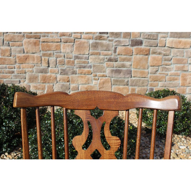 Wood Thomasville Fisher Park Pecan Windsor Armchairs—A Pair For Sale - Image 7 of 18